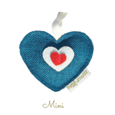 Profumatore in tessuto a forma di cuore color azzurro