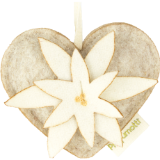 Heart with edelweiss diffuser Vanilla Bourbon 100% wool