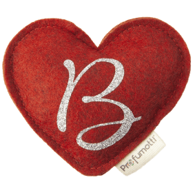 Profumatore cuore con glitter lettera B