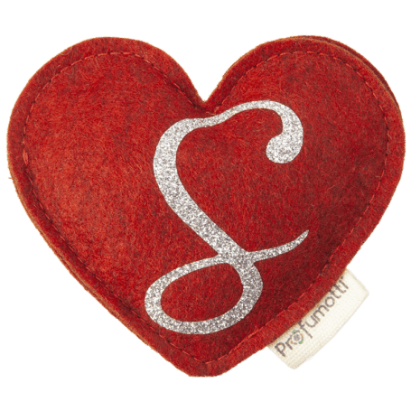 Profumatore cuore con glitter lettera S