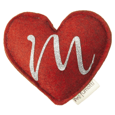 Profumatore cuore con glitter lettera M
