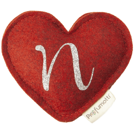 Profumatore cuore con glitter lettera N